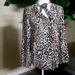 Chicos cheetah print blouse